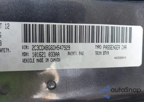 2013 Dodge Charger Se z USA, uszkodzony, nr VIN 2C3CDXBG6DH547929